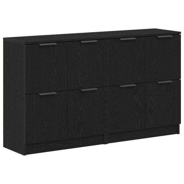Служебен шкаф 2 pcs Черния дъб 60 x 30 x 70 см Инженерно дърво