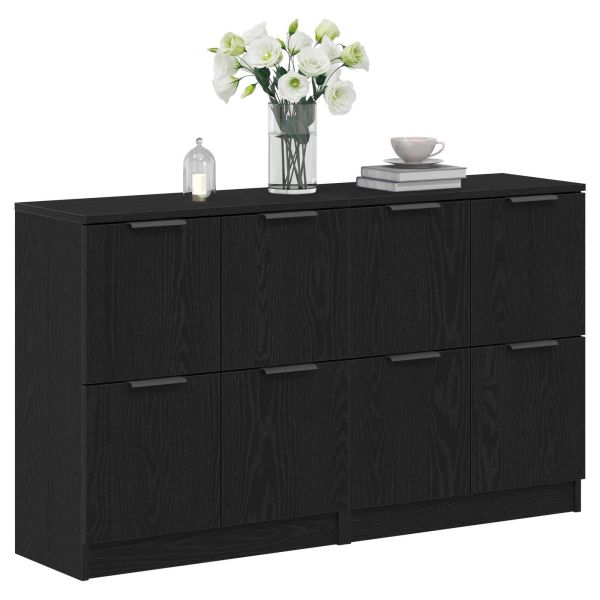 Служебен шкаф 2 pcs Черния дъб 60 x 30 x 70 см Инженерно дърво
