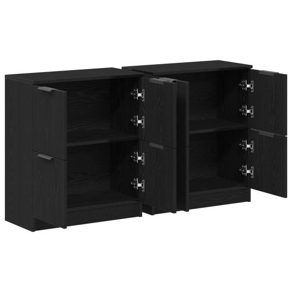 Служебен шкаф 2 pcs Черния дъб 60 x 30 x 70 см Инженерно дърво