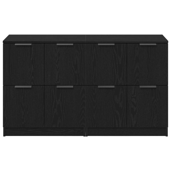 Служебен шкаф 2 pcs Черния дъб 60 x 30 x 70 см Инженерно дърво