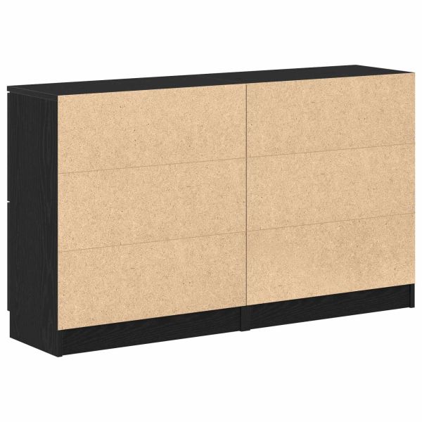 Служебен шкаф 2 pcs Черния дъб 60 x 30 x 70 см Инженерно дърво