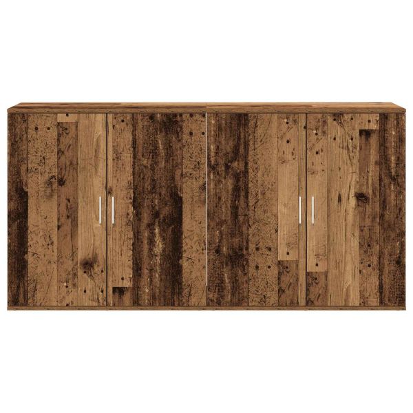 Служебен шкаф 2 pcs Старо дърво 79 x 38 x 80 см Инженерно дърво