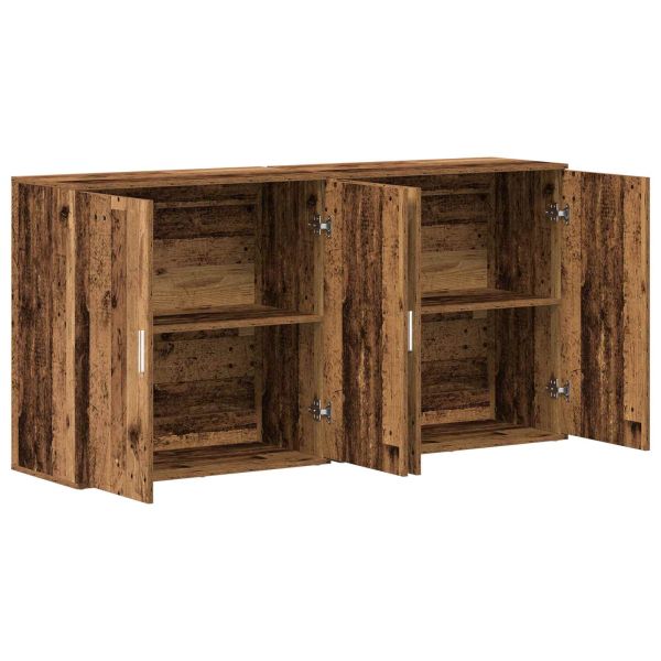 Служебен шкаф 2 pcs Старо дърво 79 x 38 x 80 см Инженерно дърво