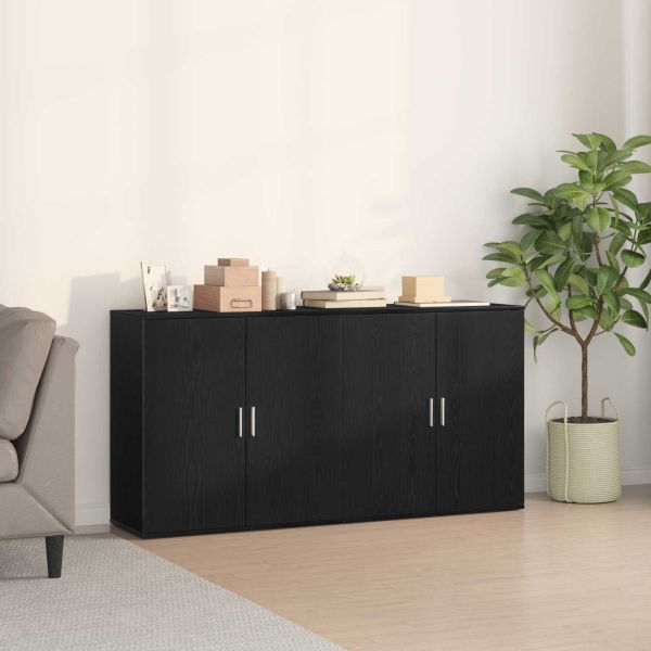 Служебен шкаф 2 pcs Черния дъб 79 x 38 x 80 см Инженерно дърво