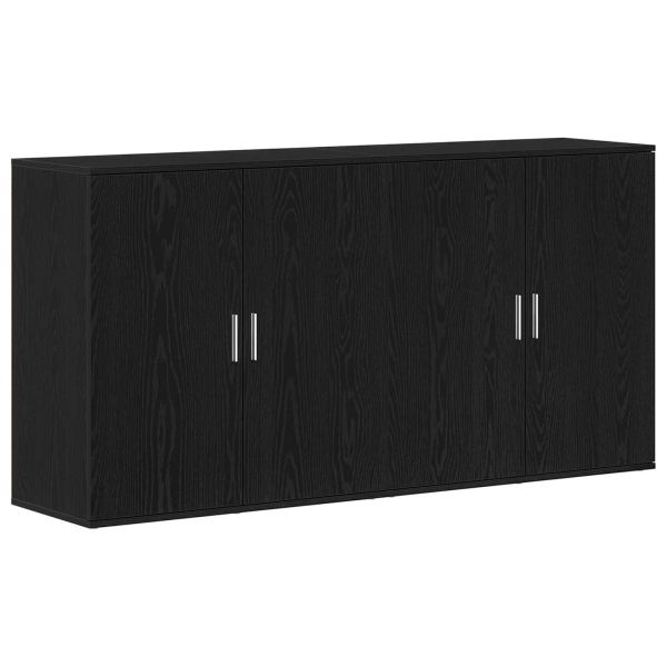 Служебен шкаф 2 pcs Черния дъб 79 x 38 x 80 см Инженерно дърво