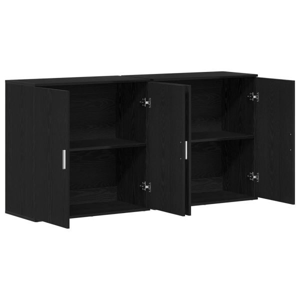 Служебен шкаф 2 pcs Черния дъб 79 x 38 x 80 см Инженерно дърво