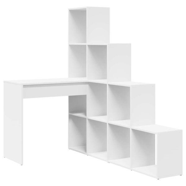 Ъглово бюро Бяло 101,5 x 149,5 x 149,5 см Инженерно дърво