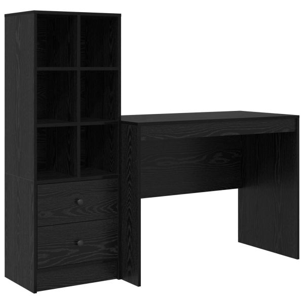 Бюро с чекмедже 2 pcs Черния дъб