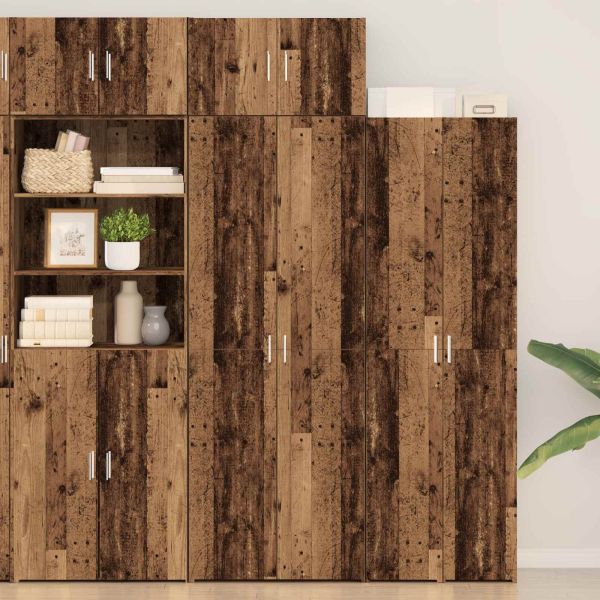 Шкаф за съхранение 2 pcs Старо дърво 70 x 42,5 x 185 см