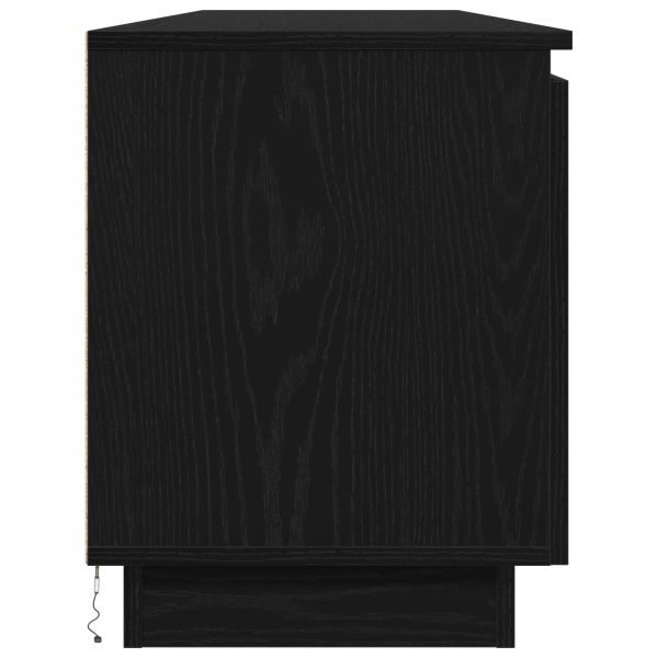 ТВ шкаф с LED Черния дъб 180 x 38 x 49 см Инженерно дърво