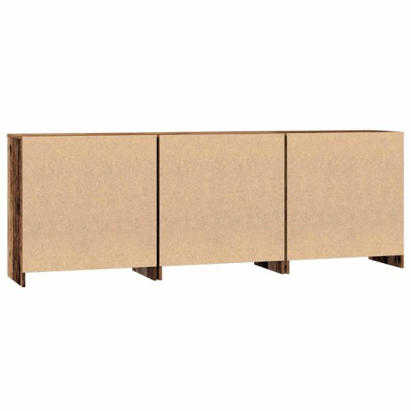 Служебен шкаф 3 pcs Старо дърво 70 x 41 x 75 см Инженерно дърво