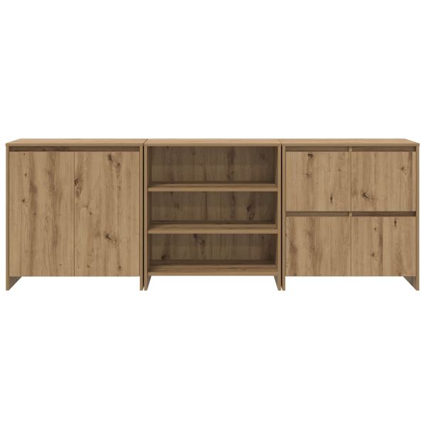 Служебен шкаф 3 pcs Дъб 70 x 41 x 75 см Инженерно дърво