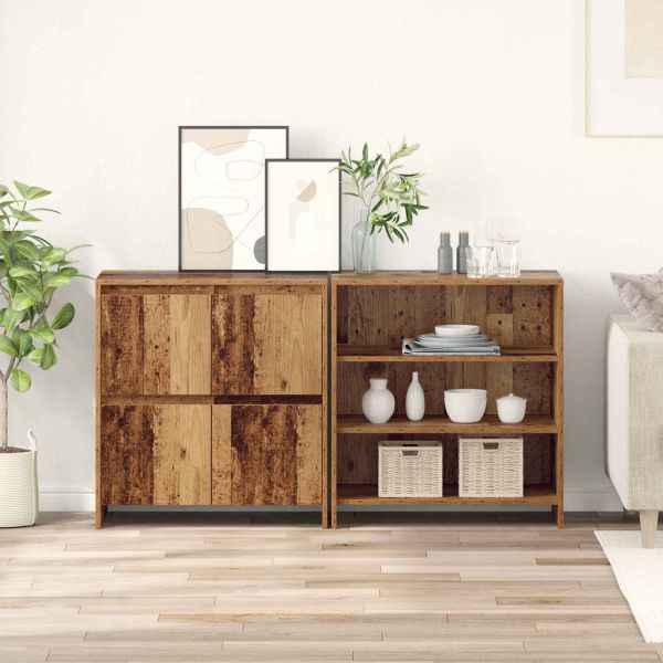 Служебен шкаф 2 pcs Старо дърво 70 x 41 x 75 см Инженерно дърво