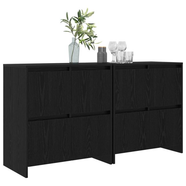 Скейдбордове 2 pcs Черен дъб 70 x 41 x 75 см Инженерно дърво