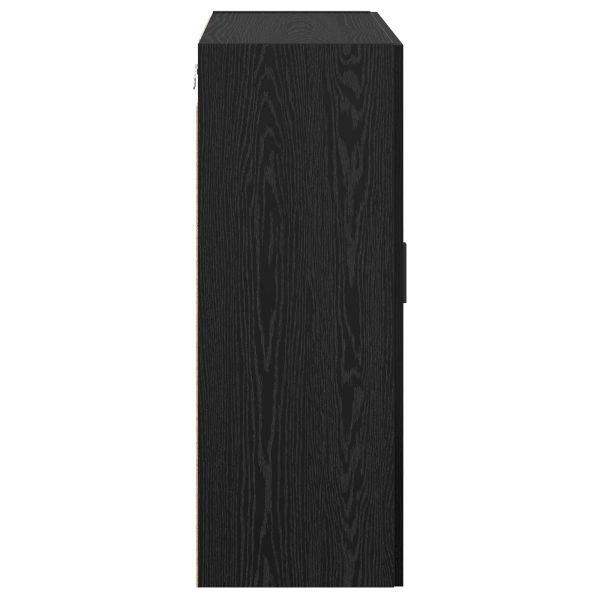 Стенно шкафче 2 pcs Черния дъб 69,5 x 34 x 90 см