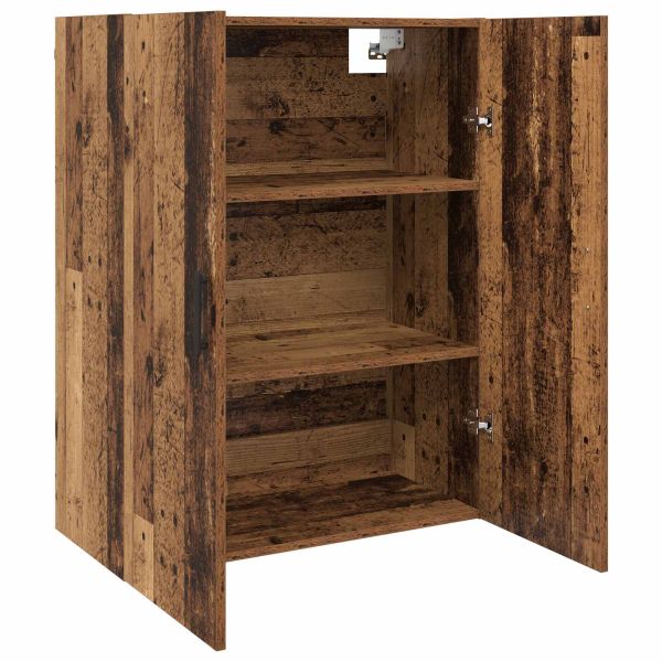 Стенно шкафче 2 pcs Старо дърво 69,5 x 34 x 90 см