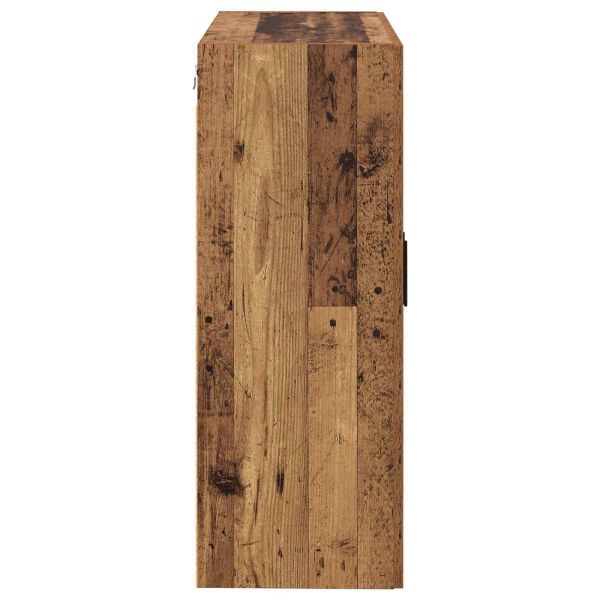 Стенно шкафче 2 pcs Старо дърво 69,5 x 34 x 90 см