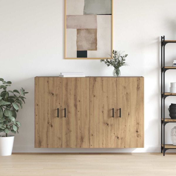 Стенно шкафче 2 pcs Дъб 69,5 x 34 x 90 см Инженерно дърво