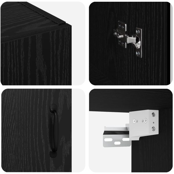 Стенни шкафове 2 pcs Черен дъб 69,5 x 34 x 90 см