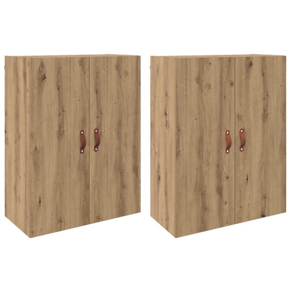 Стенно шкафче 2 pcs Дъб 69,5 x 34 x 90 см Инженерно дърво