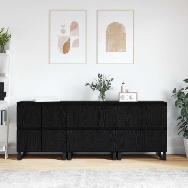 Служебен шкаф 3 pcs Черния дъб 60 x 35 x 70 cm