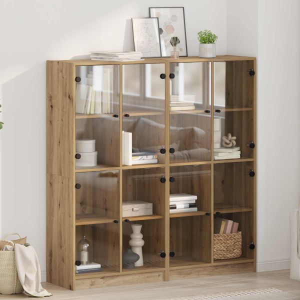 Висок шкаф 2 pcs Дъб 68 x 37 x 142 см Инженерно дърво