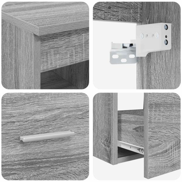 Комплект мебели за баня 2 pcs Сив Сонома Инженерна дървесина