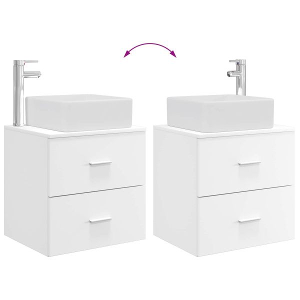 Комплект мебели за баня 2 pcs Бяло Инженерна дървесина