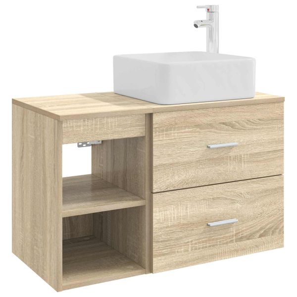 Комплект мебели за баня 2 pcs Дъб сонома Инженерна дървесина