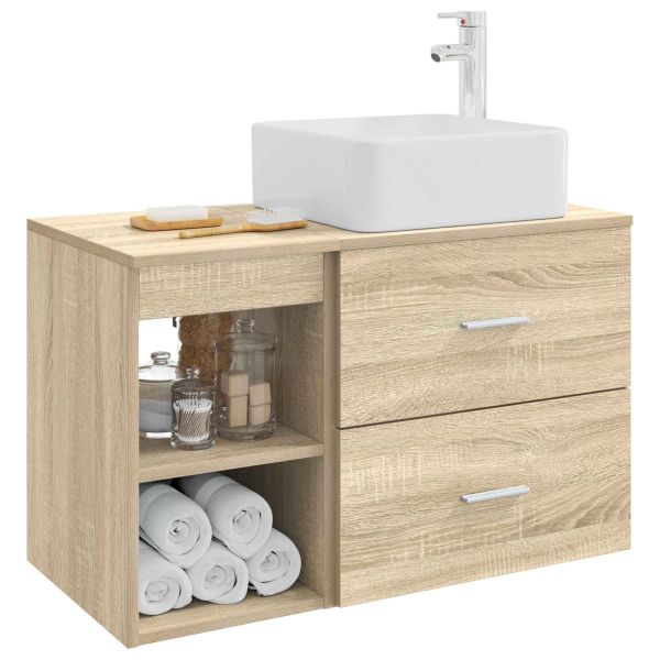 Комплект мебели за баня 2 pcs Дъб сонома Инженерна дървесина
