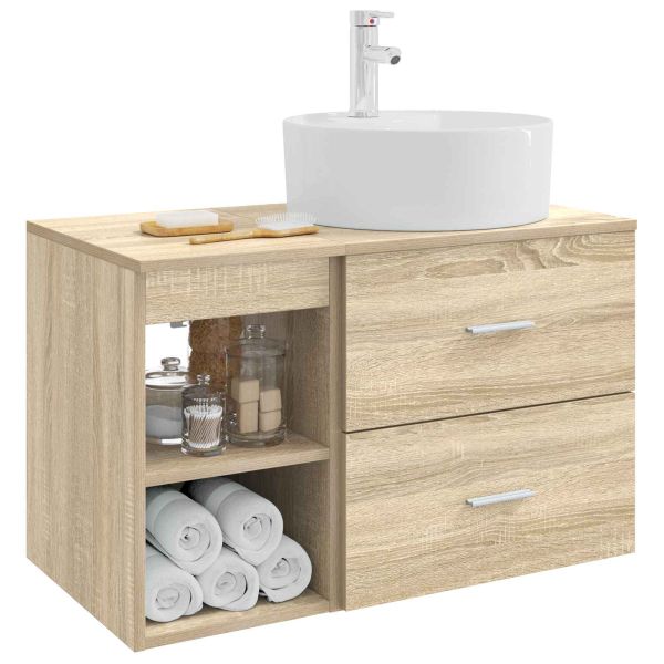 Комплект мебели за баня 2 pcs Дъб сонома Инженерна дървесина