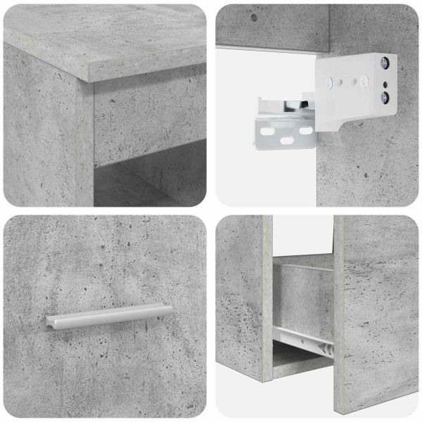 Комплект мебели за баня 2 pcs Бетонно сиво Инженерна дървесина