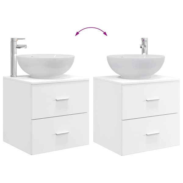 Комплект мебели за баня 2 pcs Бяло Инженерна дървесина