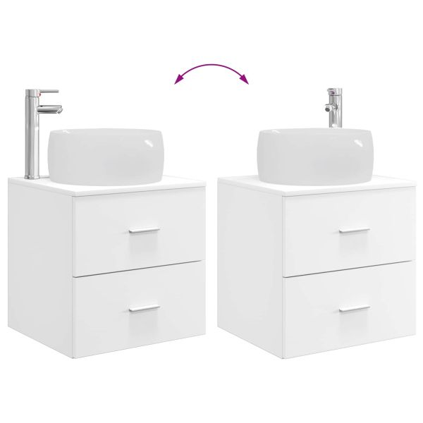 Комплект мебели за баня 2 pcs Бяло Инженерна дървесина