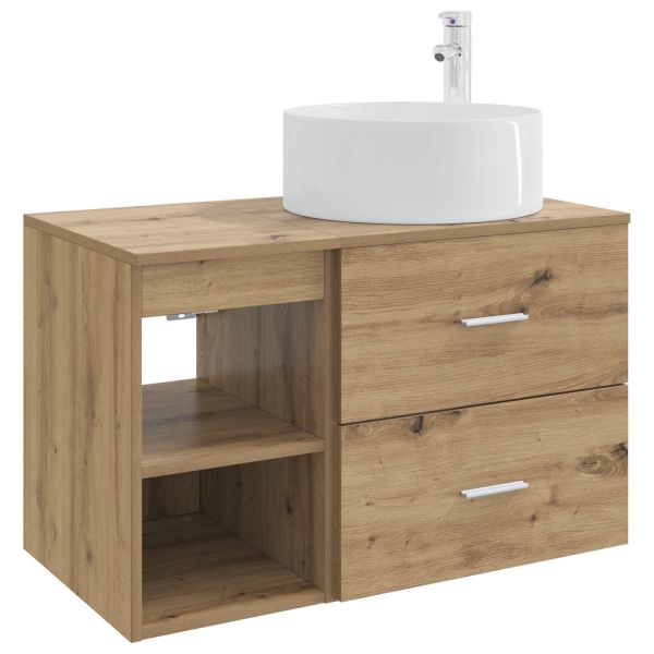 Комплект мебели за баня 2 pcs Дъб артизан Инженерна дървесина