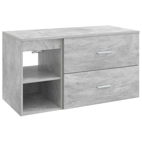 Комплект мебели за баня 2 pcs Бетонно сиво Инженерна дървесина