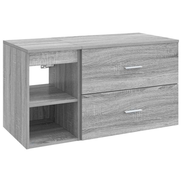 Комплект мебели за баня 2 pcs Сив Сонома Инженерна дървесина