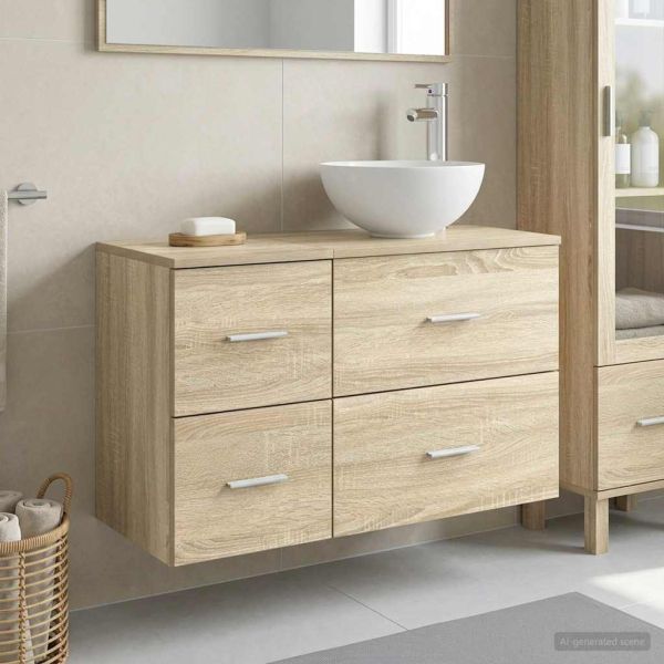 Комплект мебели за баня 2 pcs Дъб сонома Инженерна дървесина