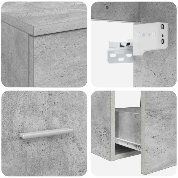 Комплект мебели за баня 2 pcs Бетонно сиво Инженерна дървесина