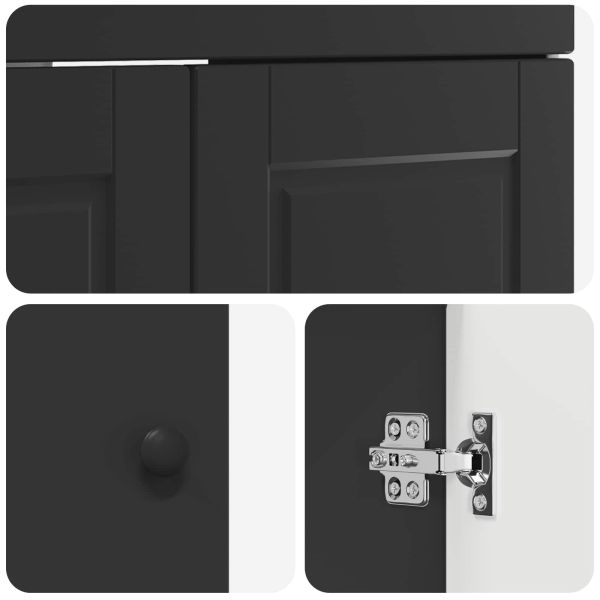 Комплект мебели за баня Черно 56 x 37,5 x 81 см