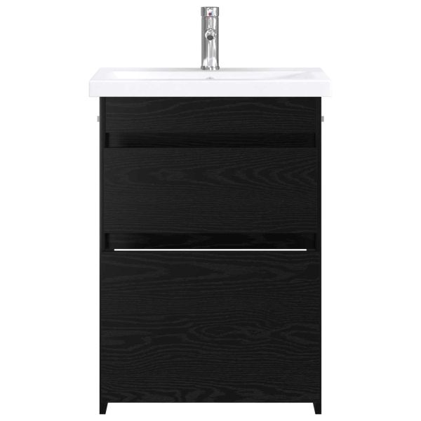 Комплект мебели за баня Черен дъб 61 x 40 x 84,5 см
