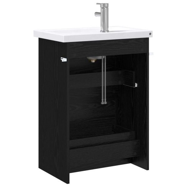 Комплект мебели за баня Черен дъб 61 x 40 x 84,5 см