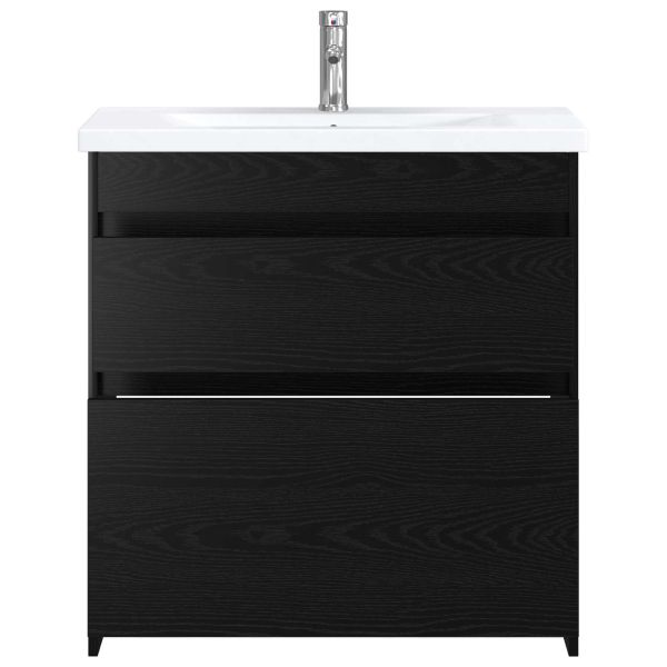 Комплект мебели за баня Черен дъб 81 x 40 x 84,5 см