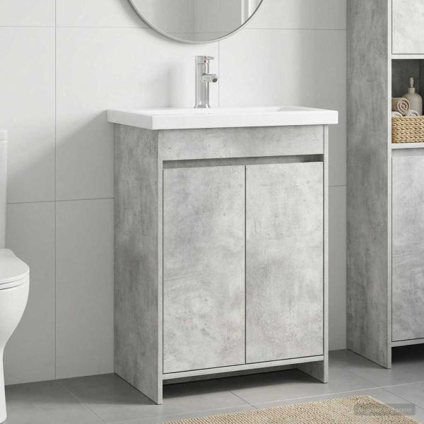 Комплект мебели за баня Бетонно сиво 61 x 40 x 84,5 см