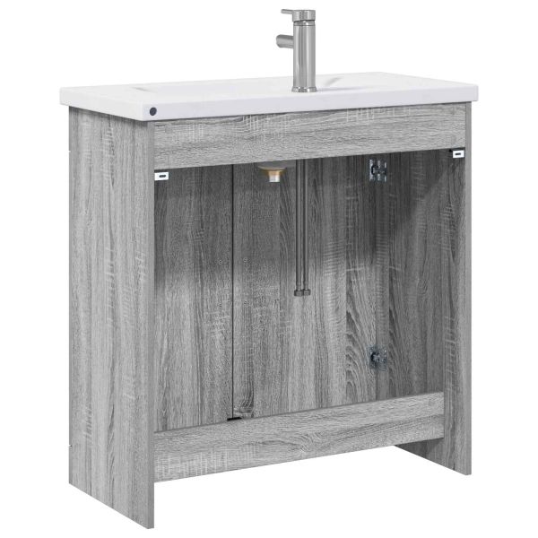 Комплект мебели за баня Сив Сонома 81 x 40 x 84,5 см