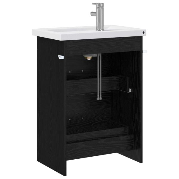 Комплект мебели за баня Черен дъб 61 x 40 x 84,5 см