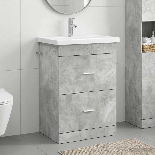 Комплект мебели за баня Бетонно сиво 61 x 40 x 84,5 см