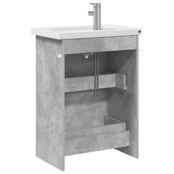 Комплект мебели за баня Бетонно сиво 61 x 40 x 84,5 см