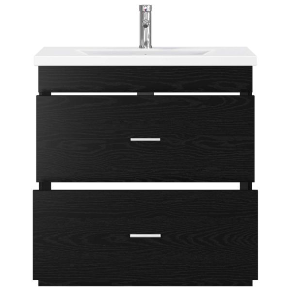 Комплект мебели за баня Черен дъб 81 x 40 x 84,5 см