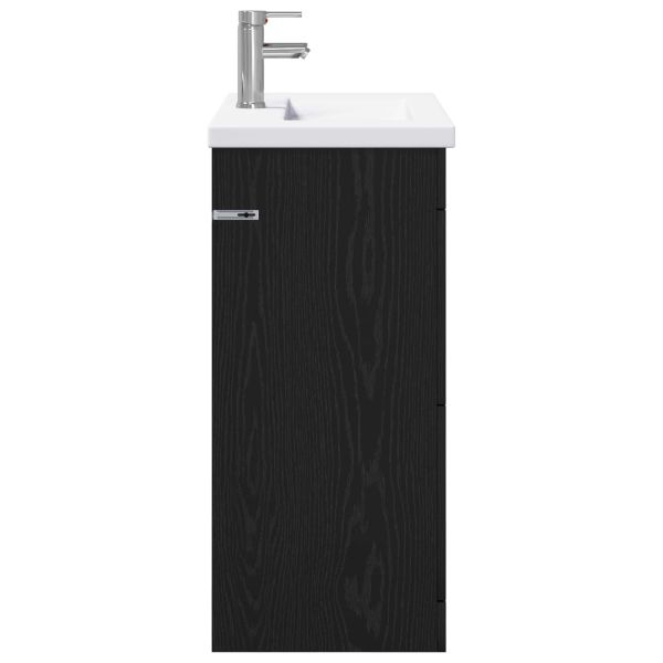 Комплект мебели за баня Черен дъб 81 x 40 x 84,5 см